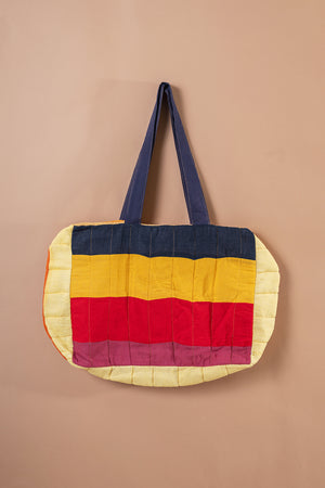 Block Colour Patchwork Quilted Bag - 41