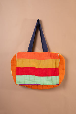 Block Colour Patchwork Quilted Bag - 41