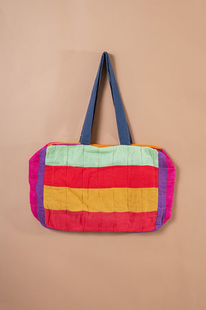 Block Colour Patchwork Quilted Bag - 42