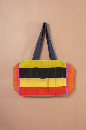Block Colour Patchwork Quilted Bag - 43
