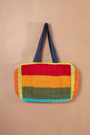 Block Colour Patchwork Quilted Bag - 43