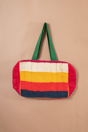 Block Colour Patchwork Quilted Bag - 44