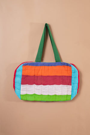 Block Colour Patchwork Quilted Bag - 44