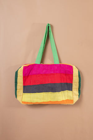 Block Colour Patchwork Quilted Bag - 45