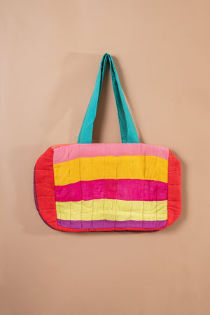 Block Colour Patchwork Quilted Bag - 46