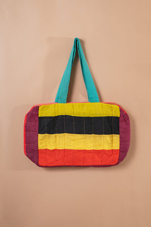 Block Colour Patchwork Quilted Bag - 46