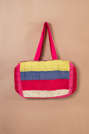 Block Colour Patchwork Quilted Bag - 47