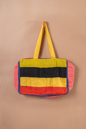 Block Colour Patchwork Quilted Bag - 48
