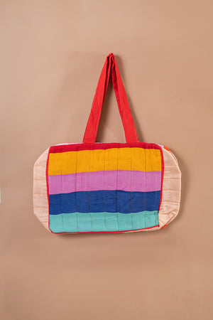 Block Colour Patchwork Quilted Bag - 49