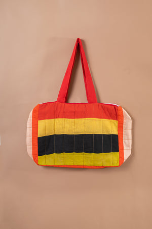 Block Colour Patchwork Quilted Bag - 49