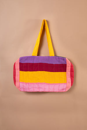 Block Colour Patchwork Quilted Bag - 50