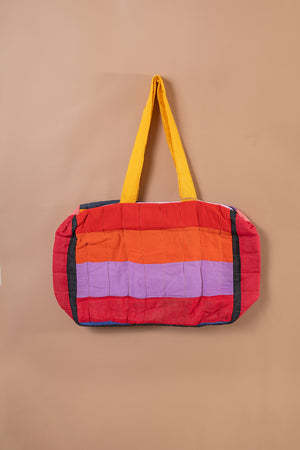 Block Colour Patchwork Quilted Bag - 50