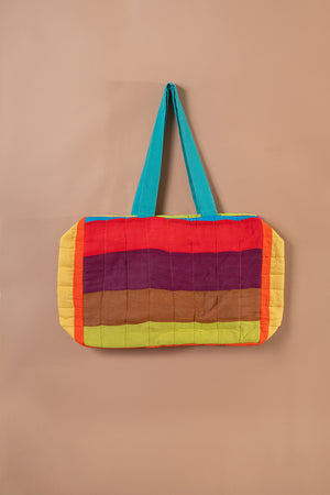 Block Colour Patchwork Quilted Bag - 51
