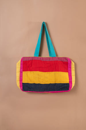 Block Colour Patchwork Quilted Bag - 51
