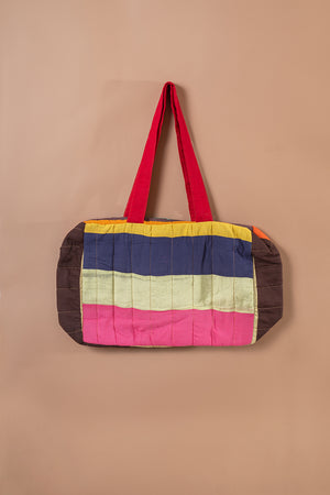 Block Colour Patchwork Quilted Bag - 52