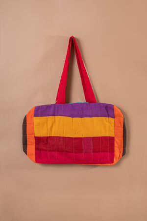 Block Colour Patchwork Quilted Bag - 52