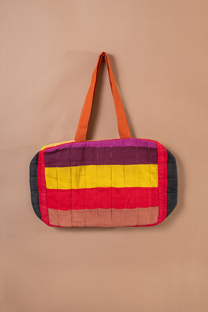 Block Colour Patchwork Quilted Bag - 53