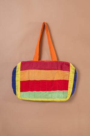 Block Colour Patchwork Quilted Bag - 54