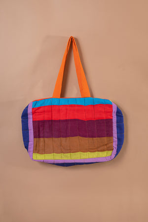 Block Colour Patchwork Quilted Bag - 54