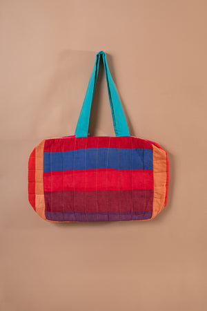 Block Colour Patchwork Quilted Bag - 55