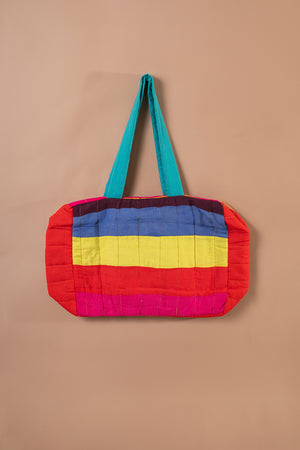 Block Colour Patchwork Quilted Bag - 55