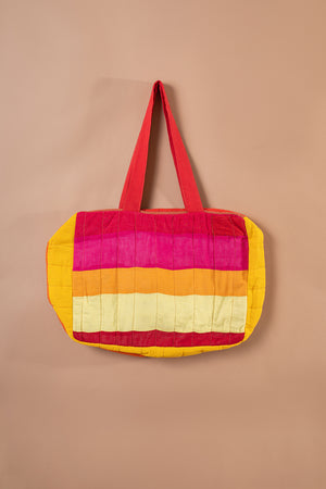 Block Colour Patchwork Quilted Bag - 56