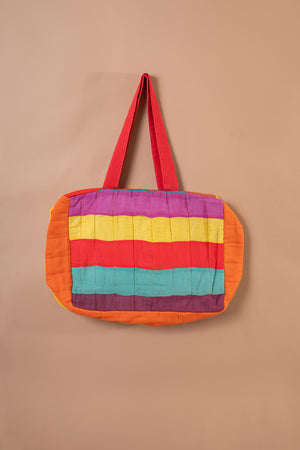 Block Colour Patchwork Quilted Bag - 56