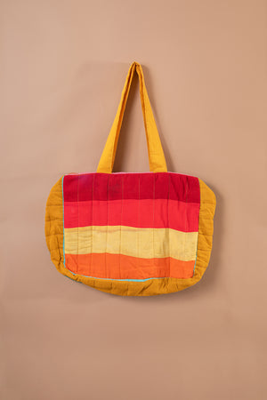 Block Colour Patchwork Quilted Bag - 57