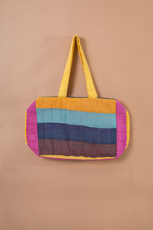 Block Colour Patchwork Quilted Bag - 58