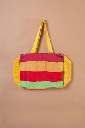 Block Colour Patchwork Quilted Bag - 58