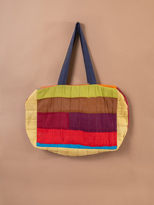 Block Colour Patchwork Quilted Bag - 59