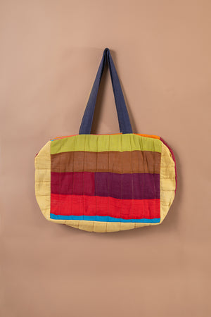 Block Colour Patchwork Quilted Bag - 59