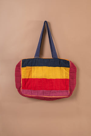 Block Colour Patchwork Quilted Bag - 59