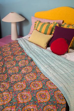 Jasmine Block Print Cotton Quilt
