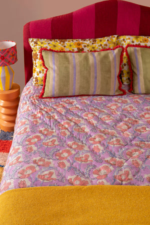 Apricot & Lavender Floral Quilt