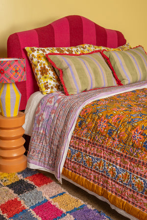 Apricot & Lavender Floral Quilt