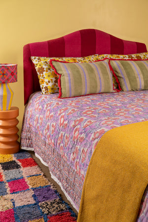 Apricot & Lavender Floral Quilt