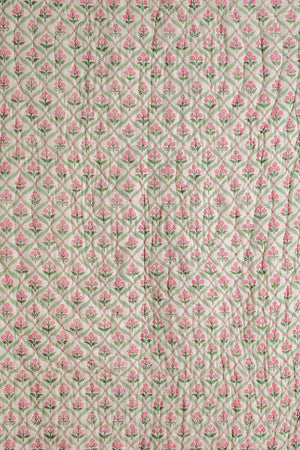 Laurel & Taffy Block Print Cotton Quilt