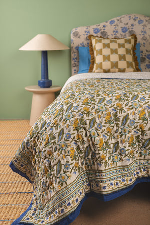 Lillian Hand Block Print Cotton Quilt