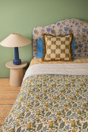 Lillian Hand Block Print Cotton Quilt