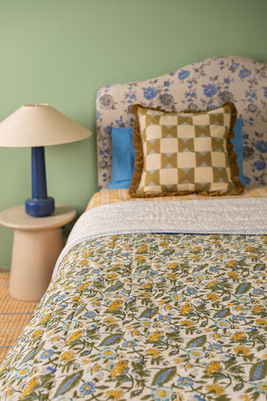 Lillian Hand Block Print Cotton Quilt