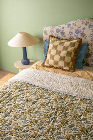 Lillian Hand Block Print Cotton Quilt