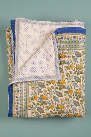 Lillian Hand Block Print Cotton Quilt