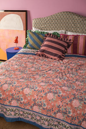 Beatrice Hand Block Print Cotton Quilt