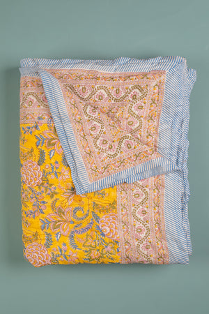 Cecily Hand Block Print Cotton Quilt