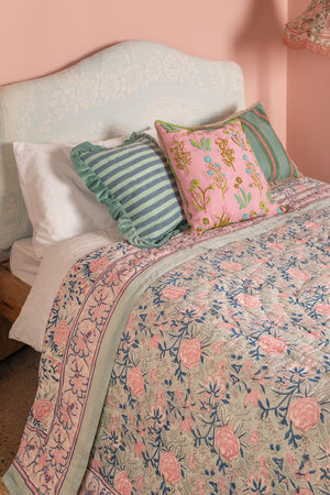 Amelia Hand Block Print Cotton Quilt