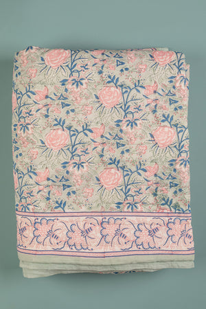 Amelia Hand Block Print Cotton Quilt