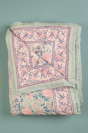 Amelia Hand Block Print Cotton Quilt