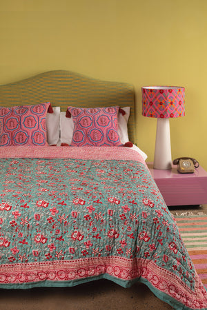 Adeline Hand Block Print Cotton Quilt