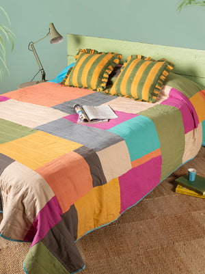 End of Roll Patchwork Reversible Quilt - 01